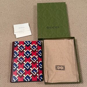 Gucci Red and Blue Geometric Pattern notebook